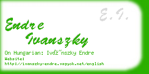 endre ivanszky business card